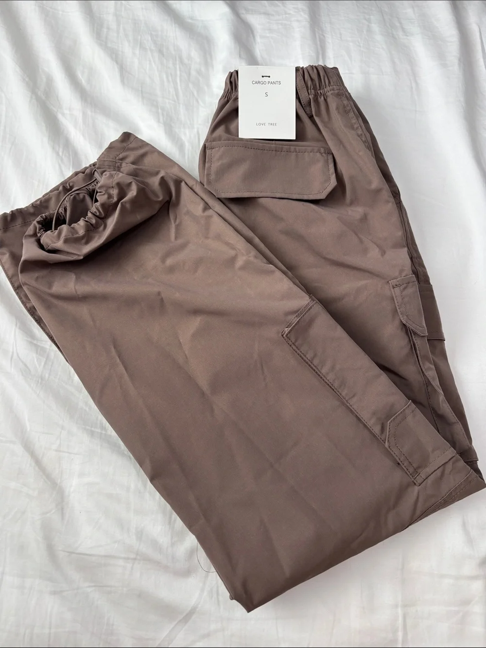 NWT Love Tree Brown Taupe Cargo Joggers - Picture 1 of 4